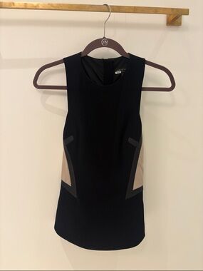 rag & bone Black Tank with Tan Colorblock Panels